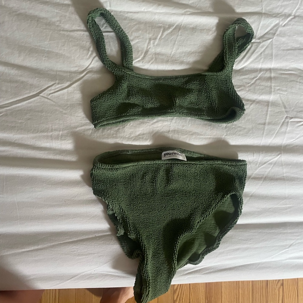 YouSwim Aplomb high waist two piece in Juniper